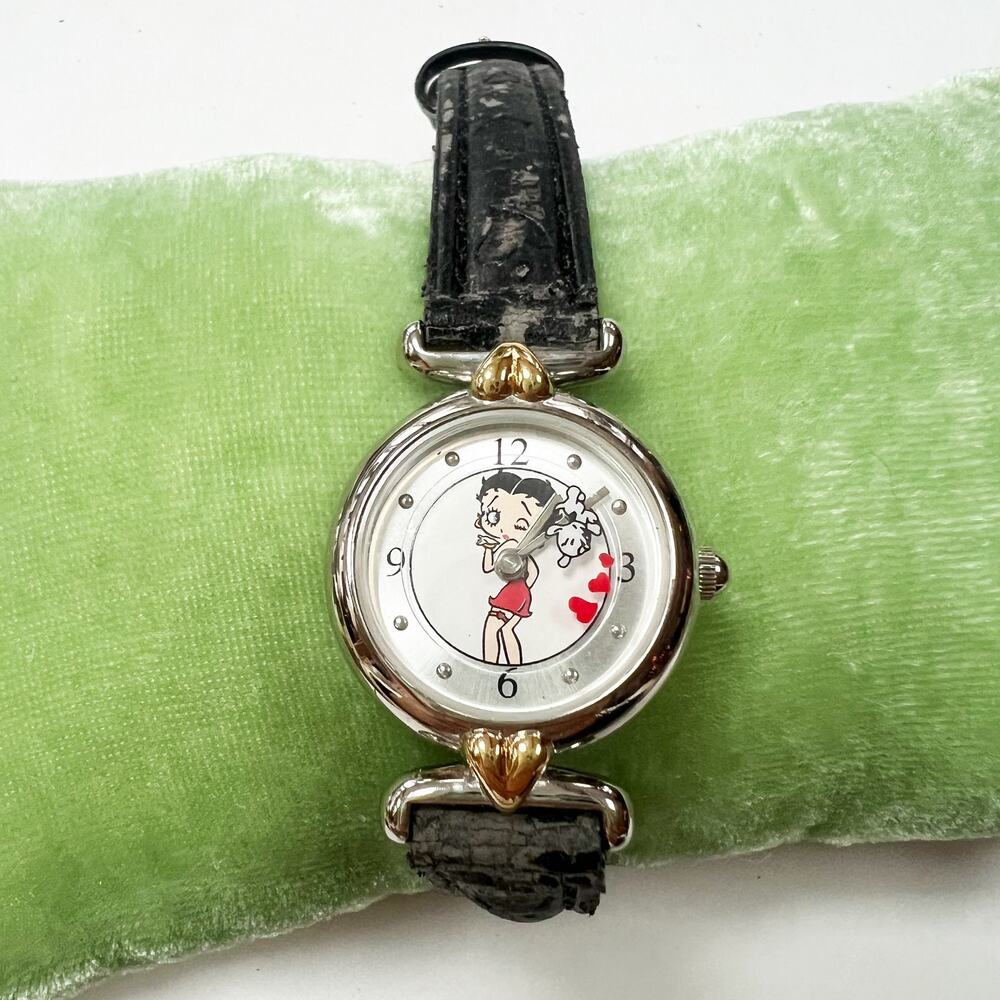 Vintage 90s Betty Boop wristwatch black band